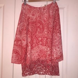 Paisley red top with gold zipper